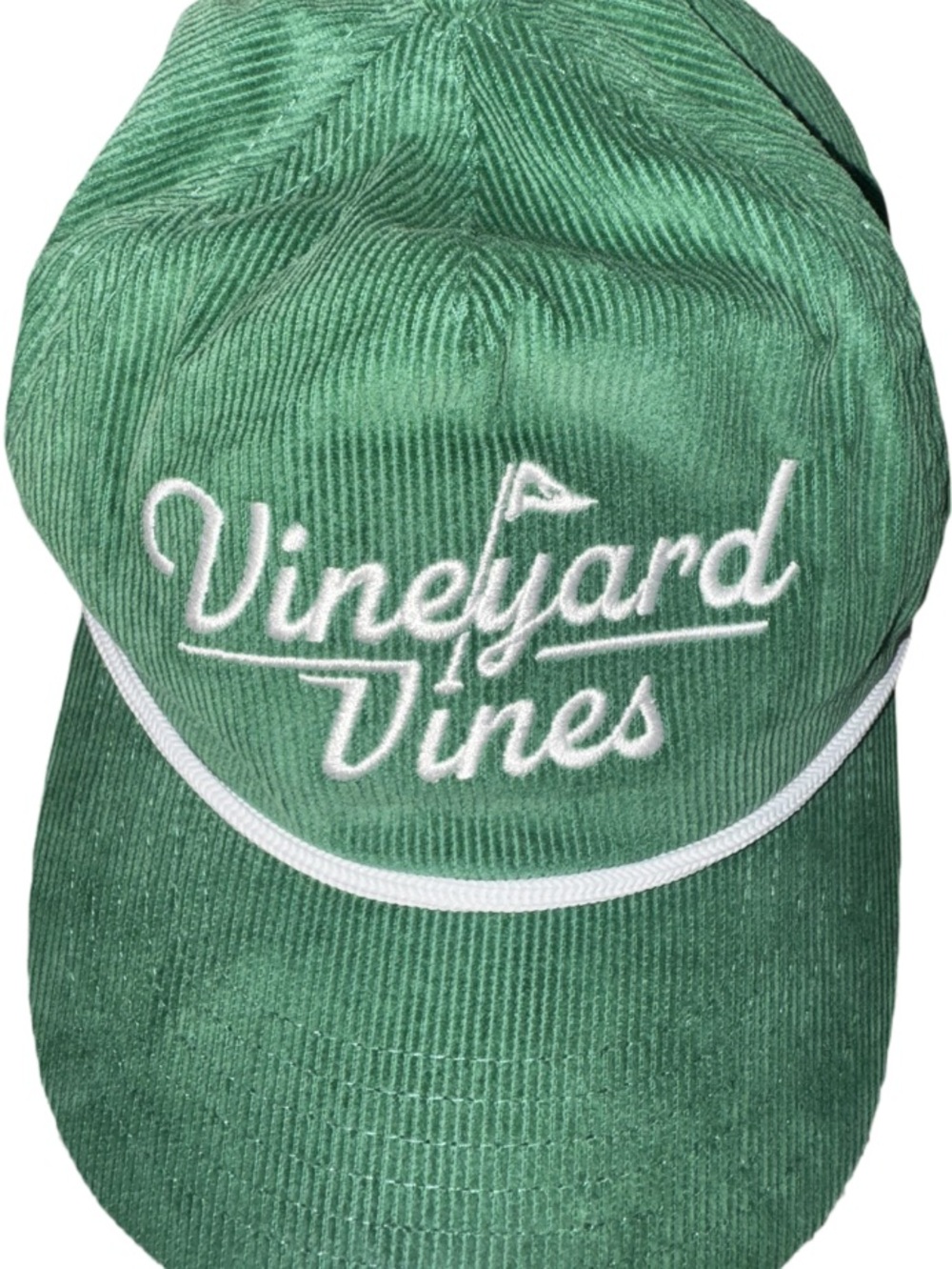 Vineyard Vines Green Corduroy Logo Cap with White Trim - Picture 2 of 6